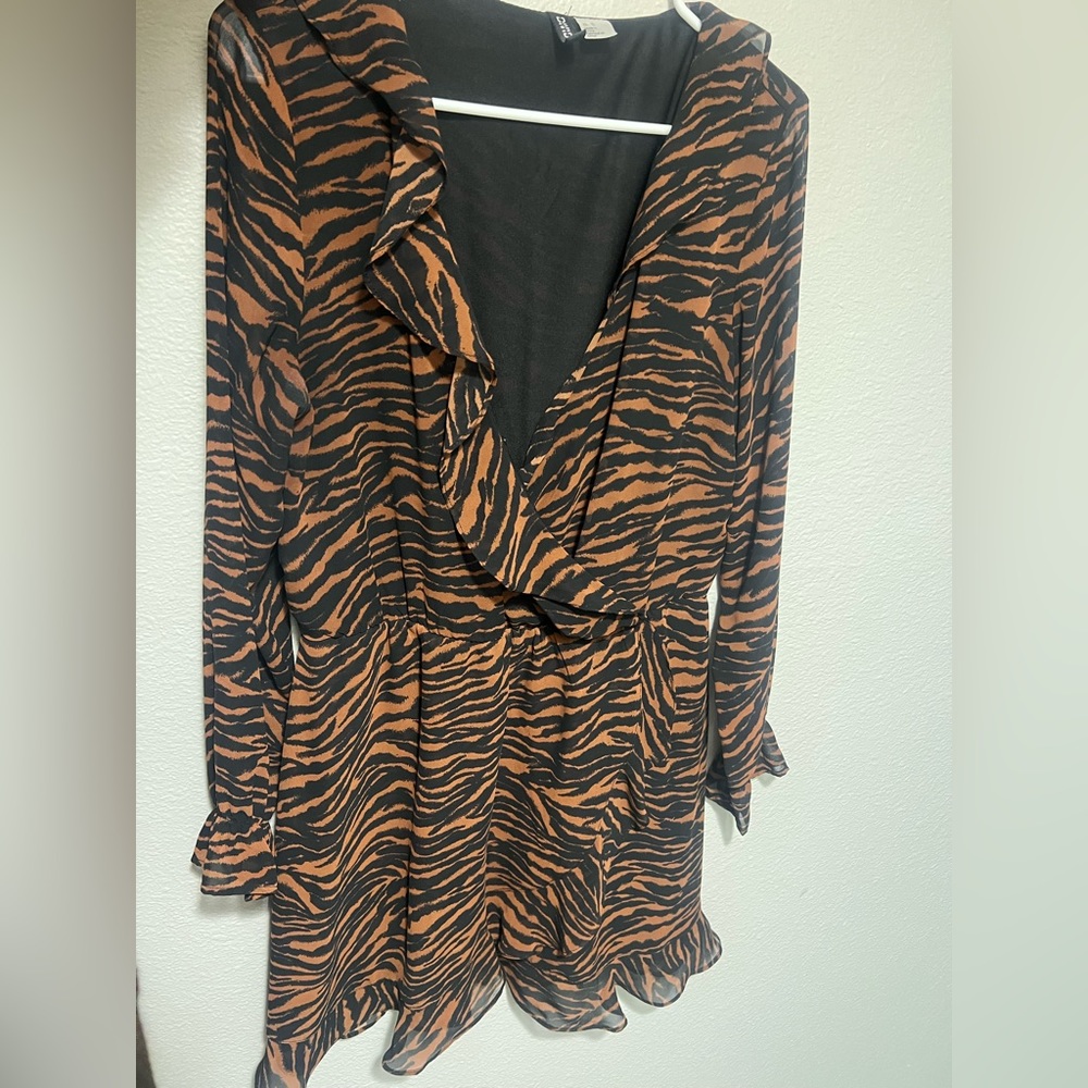 Long sleeve tiger stripe dress
